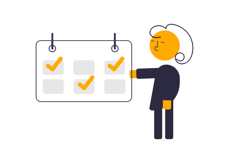 Ilustración de organización y planificación