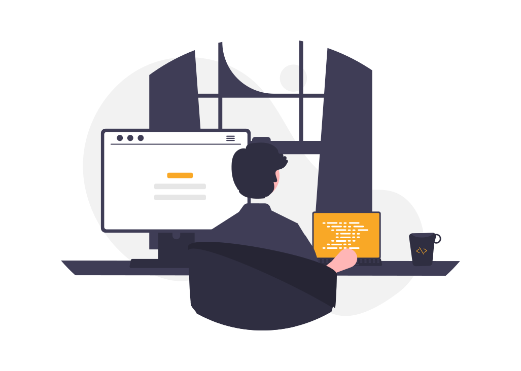 Ilustración de desarrollo de software