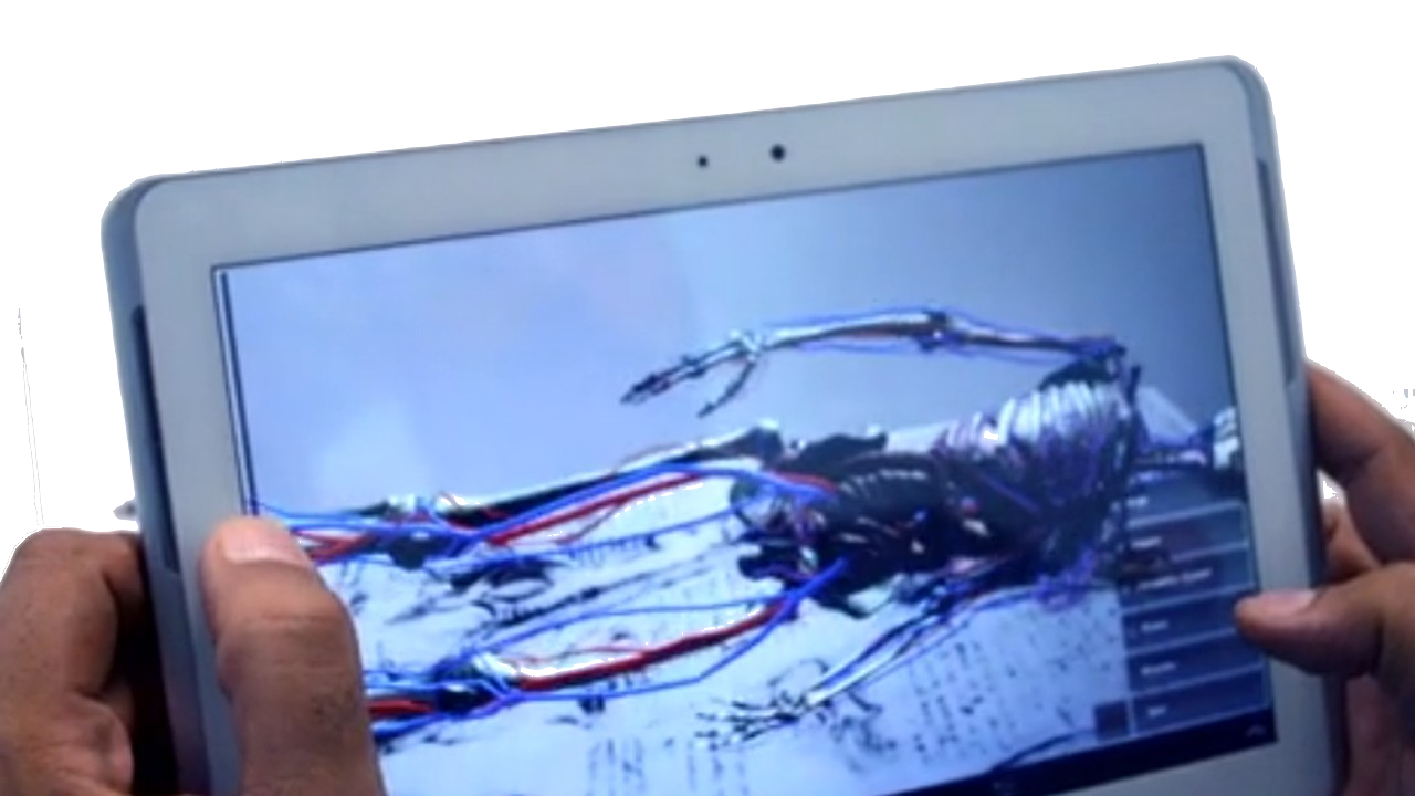 Augmented reality medical prototype running on a tablet